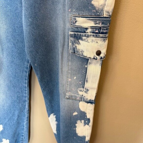 SER.O.YA Veronica Jogger Jeans in Olympic Bleach Drop Crotch Cargo Size 26 NWT - Picture 9 of 15